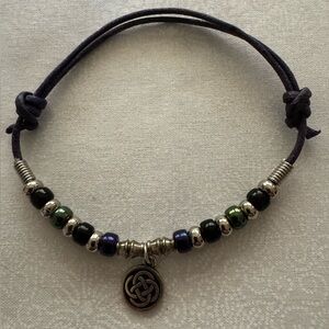 Celtic Leather & Beaded Bracelet